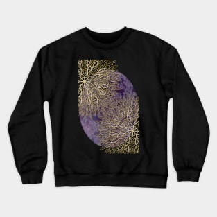 Gold Mandalas on Violet Background Crewneck Sweatshirt